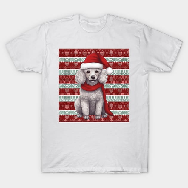 Funny Poodle Dog Christmas Ugly T-Shirt by Zaaa Amut Amut Indonesia Zaaaa